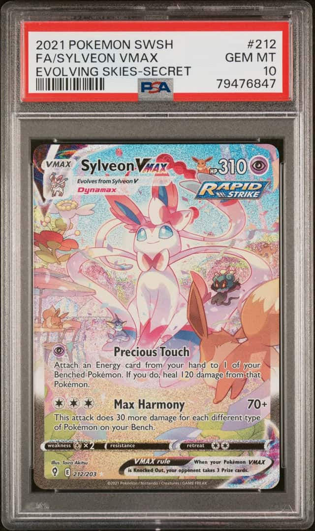 Pokemon Sylveon Vmax Evolving Skies 212 Secret Rare Full Alt Art PSA 10 Gem Mint