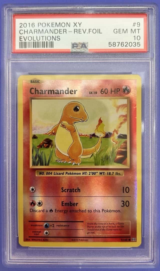 2016 Pokemon XY Evolutions Charmander Reverse Holo #9/108 PSA 10 GEM MINT