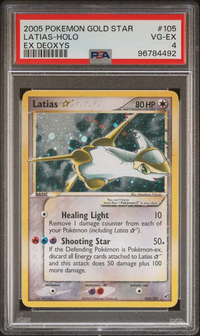 2005 Pokemon EX Deoxys Latias Gold Star Holo #105/107 PSA 4