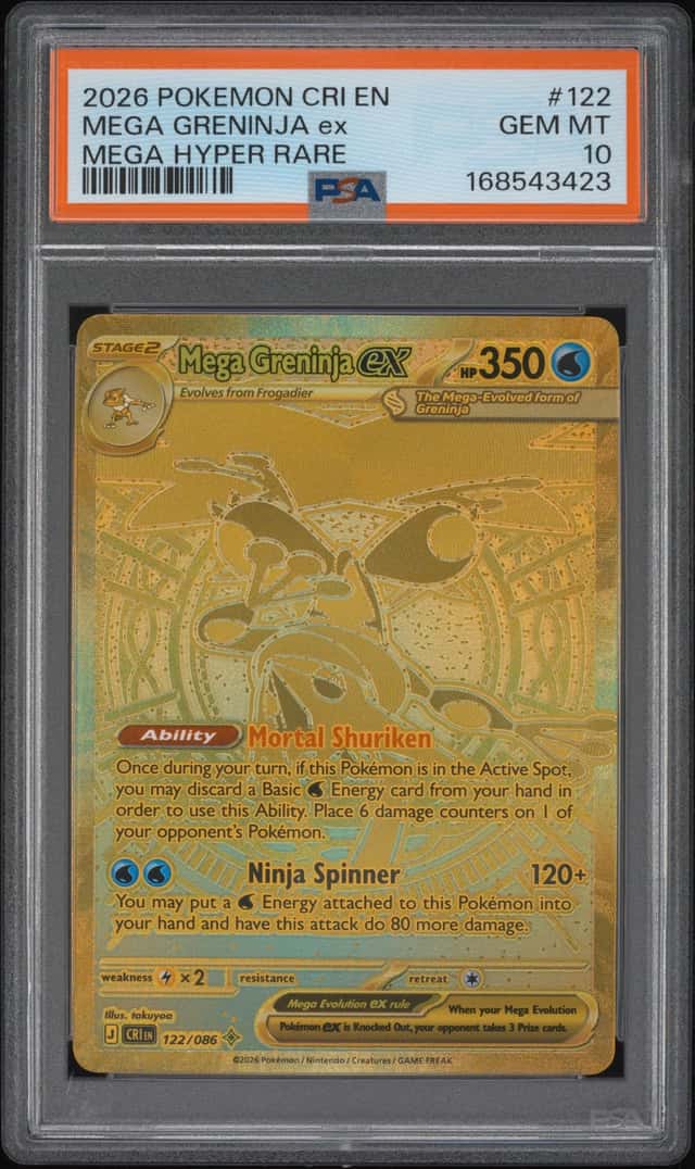 2026 POKEMON CRI EN-CHAOS RISING MEGA HYPER RARE #122 MEGA GRENINJA EX PSA 10