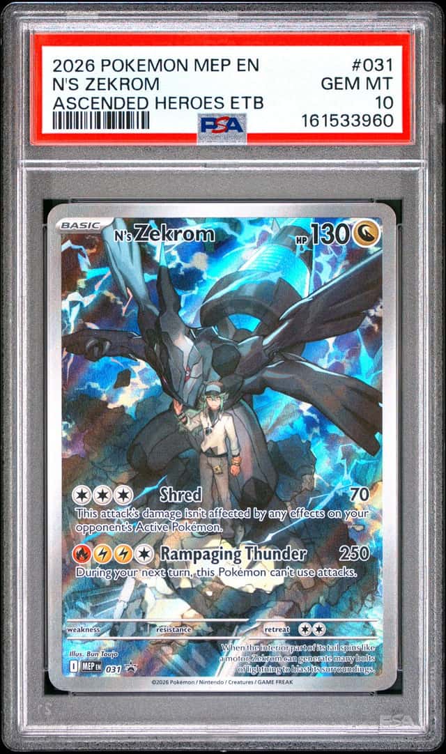 Pokemon N's Zekrom Black Star Promo 031 Ascended Heroes ETB PSA 10 Gem Mint