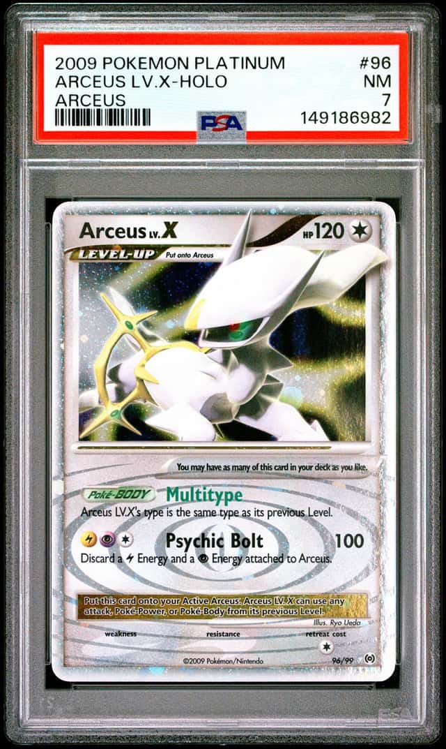2009 POKEMON PLATINUM ARCEUS #96 ARCEUS LV.X-HOLO PSA 7