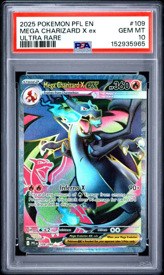 2025 Pokemon Phantasmal Flames Mega Charizard X ex 109/094 PSA 10 GEM MINT