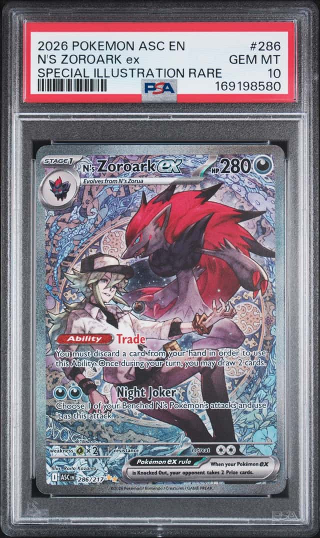 2026 POKEMON ASCENDED HEROES SPECIAL ILLUSTRATION RARE N'S ZOROARK EX PSA 10