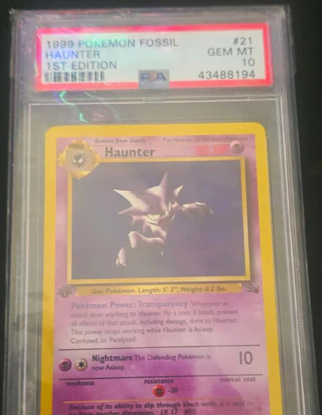 Haunter 1999 Pokemon Fossil 1st Edition Non-Holo 21/62 PSA 10 GEM MT