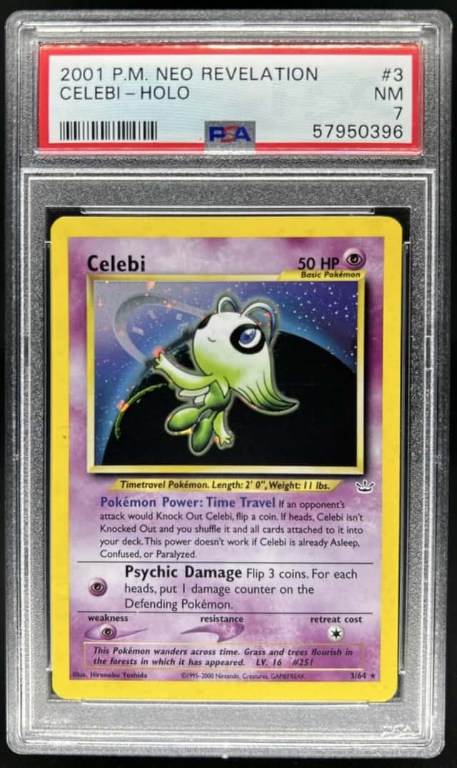 2001 Pokemon Neo Revelation Celebi Rare Holo #3/64 PSA 7