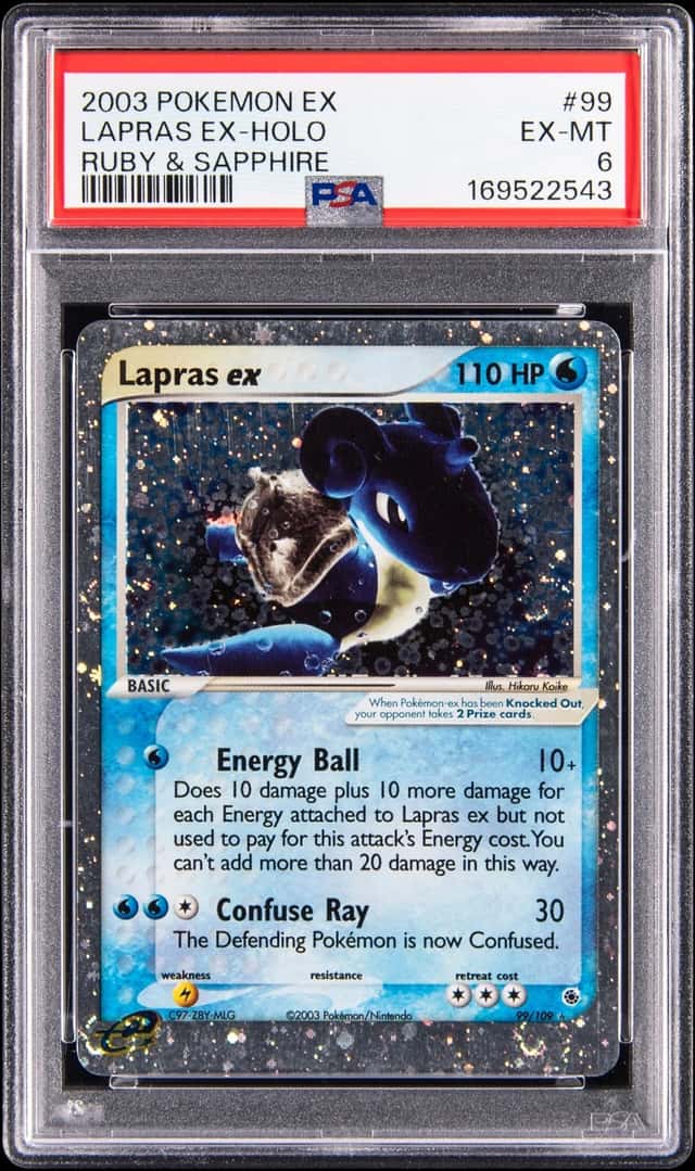 2003 Pokemon EX Ruby & Sapphire Holo #99 Lapras ex - PSA EX-MT 6
