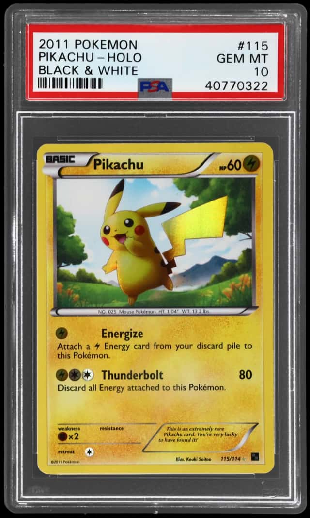 2011 Pokemon Black and White Holo Pikachu #115