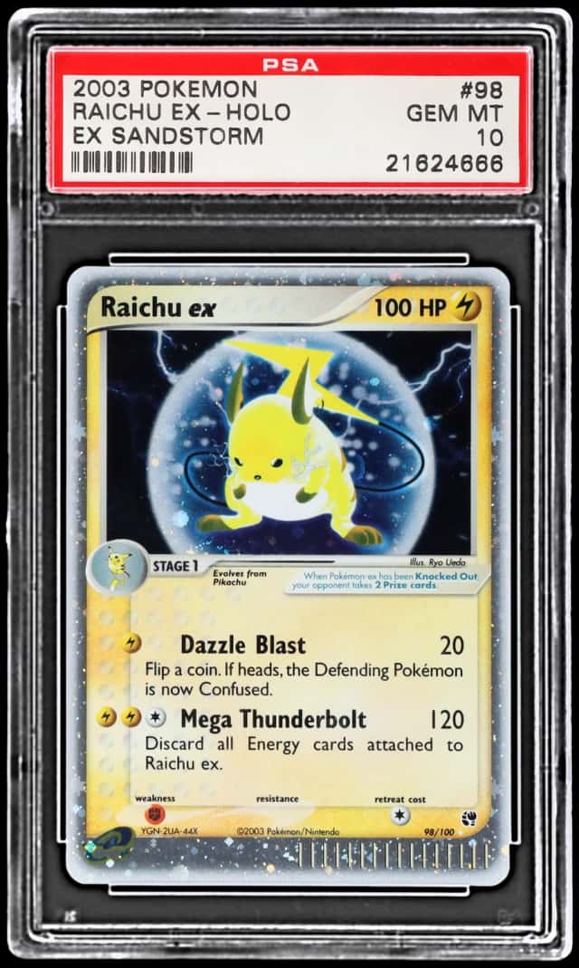 2003 Pokemon Ex Sandstorm Holo Raichu Ex #98