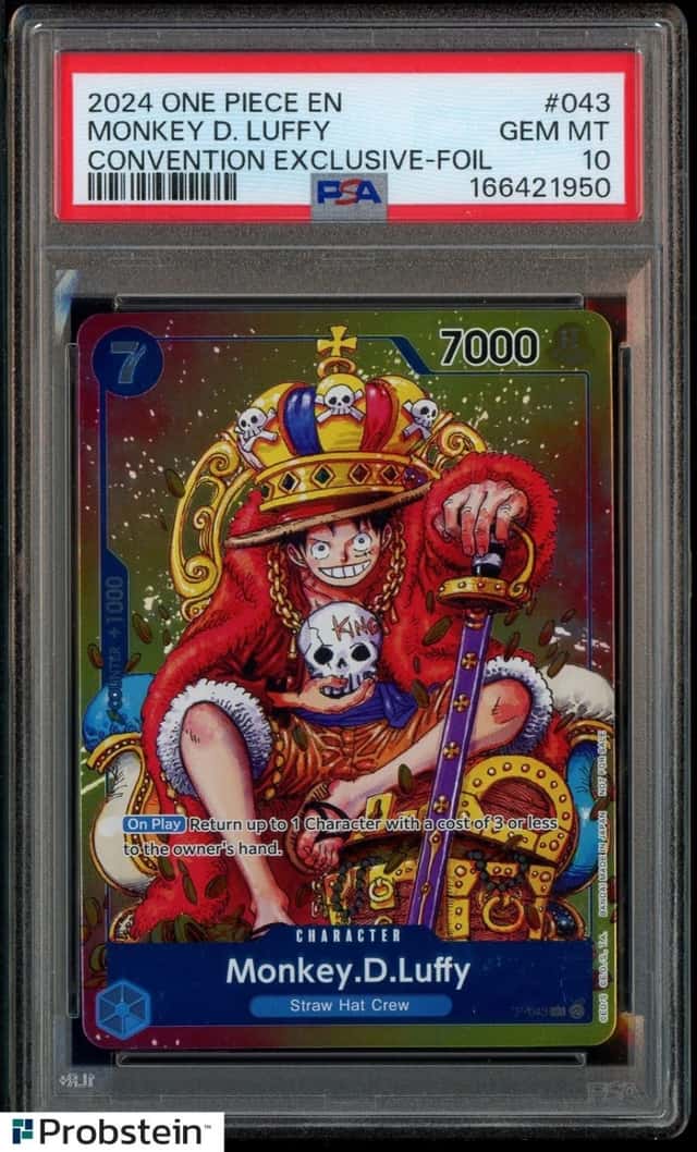 2024 One Piece EN Convention Exclusive Foil #043 Monkey D Luffy PSA 10 GEM MINT