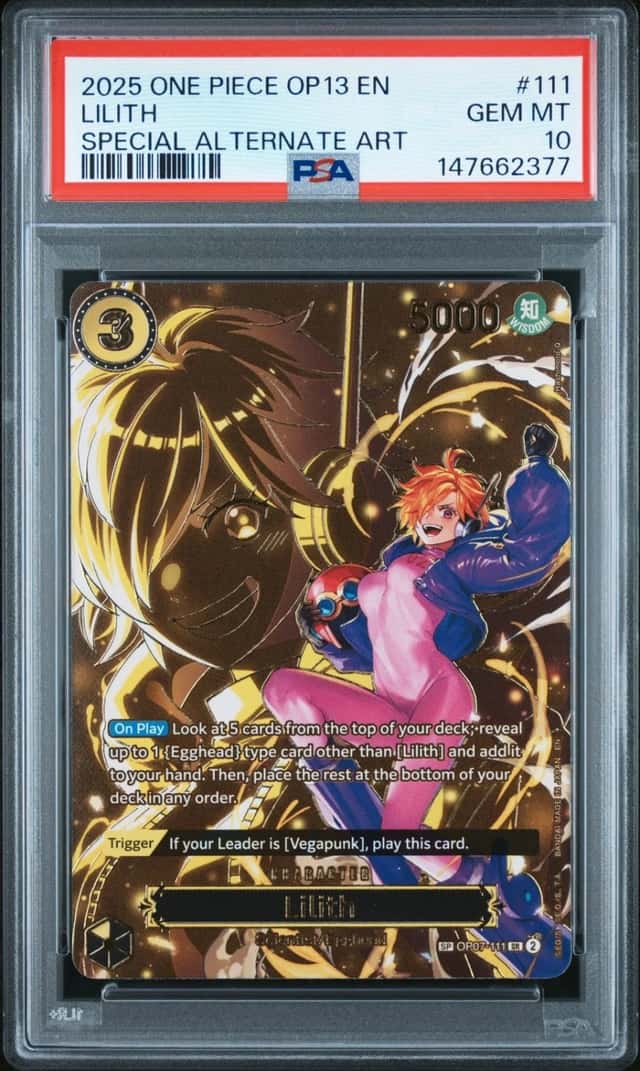 2025 ONE PIECE OP13-CARRYING ON HIS WILL SPECIAL ALTERNATE ART LILITH PSA 10