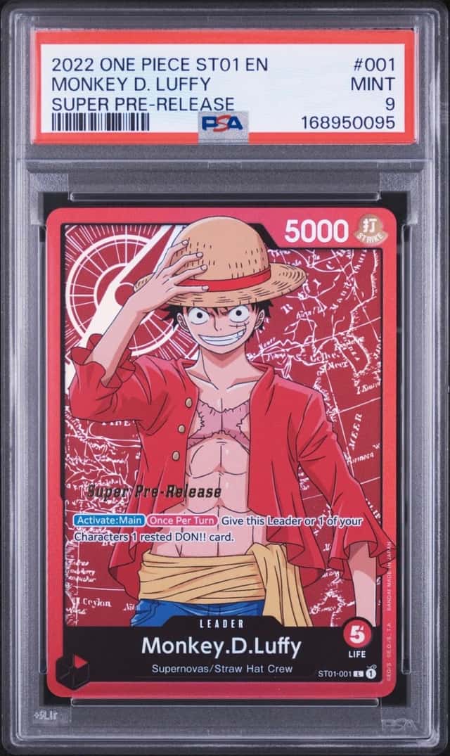 2022 ONE PIECE STARTER DECK ST01-STRAW HAT CREW #001 MONKEY D. LUFFY PSA 9