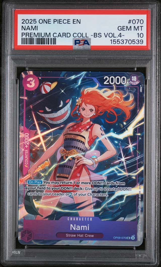 2025 One Piece EN Nami Premium Card Collection BS Vol. 4 #070 PSA 10 GEM MINT