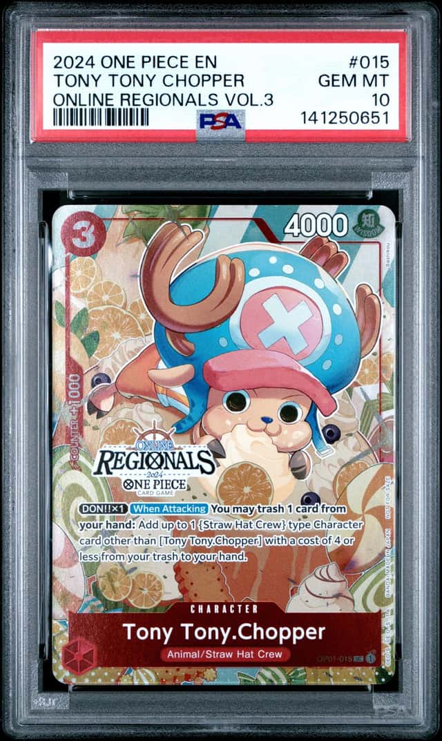 2024 One Piece Offline Regionals Volume 3 Tony Tony Chopper #OP01-015 PSA 10