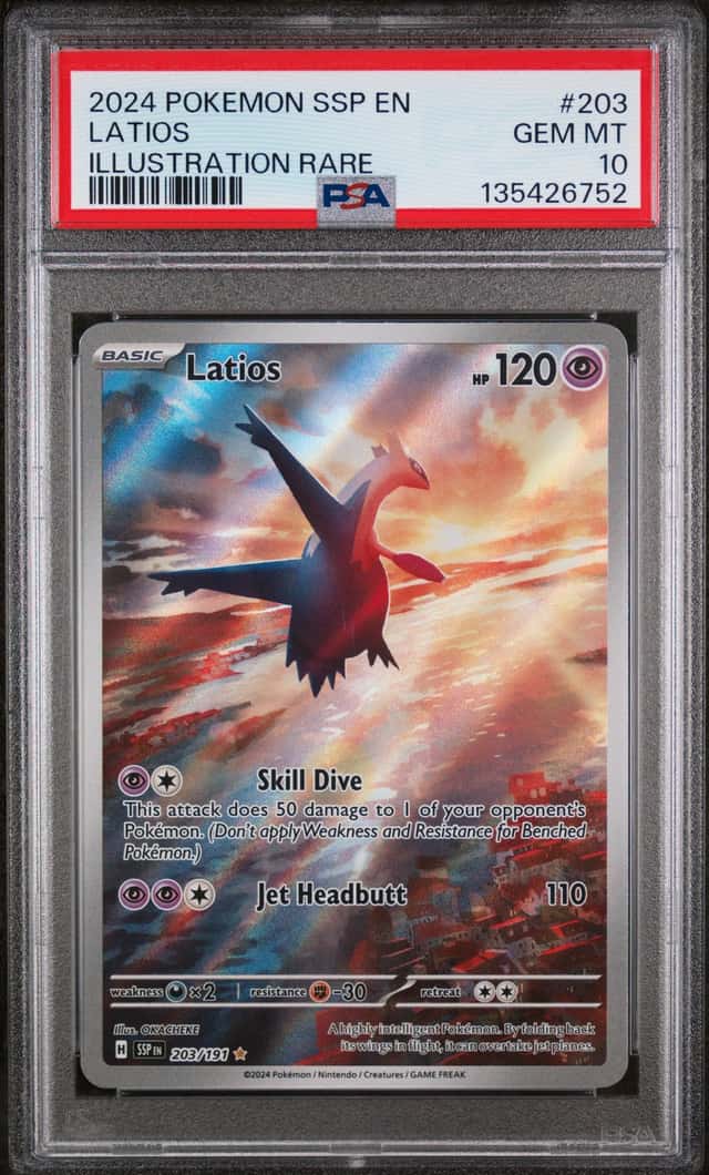 2024 Pokemon Scarlet & Violet Surging Sparks IR Latios #203 PSA 10 GEM MINT