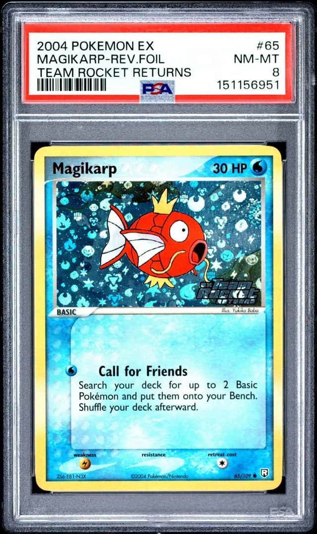 2004 Pokemon EX Team Rocket Returns Reverse Holo Magikarp #65 PSA 8 NM-MT