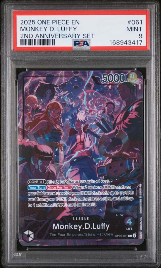 2025 One Piece 2nd Anniversary Set Leader Monkey D. Luffy #OP09-061 PSA 9 MINT
