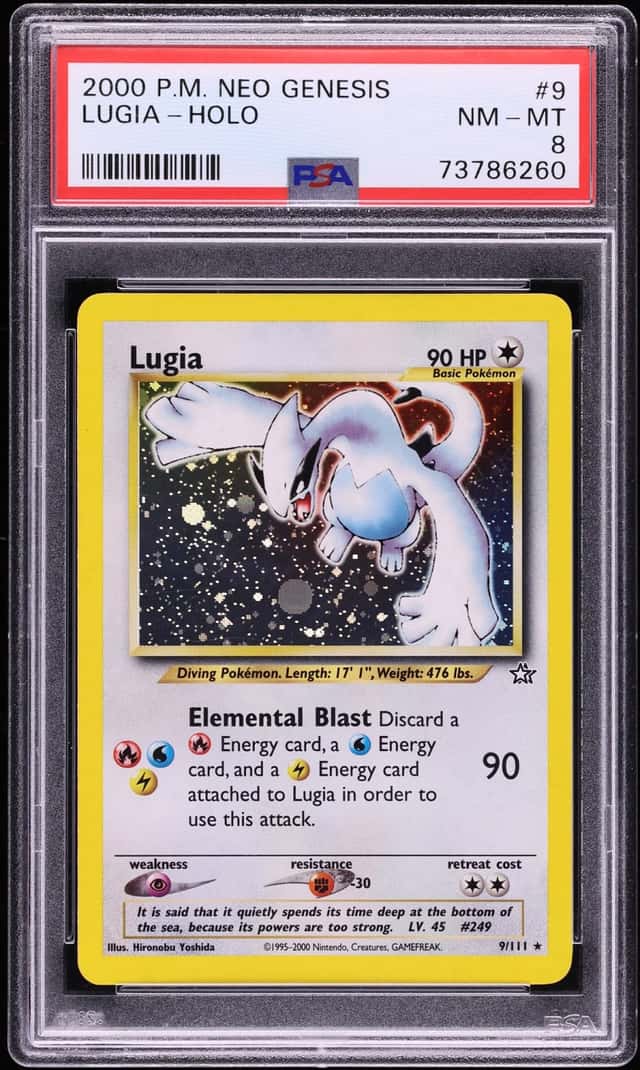 2000 Pokemon Neo Genesis Holo Lugia #9 PSA 8 NM-MT