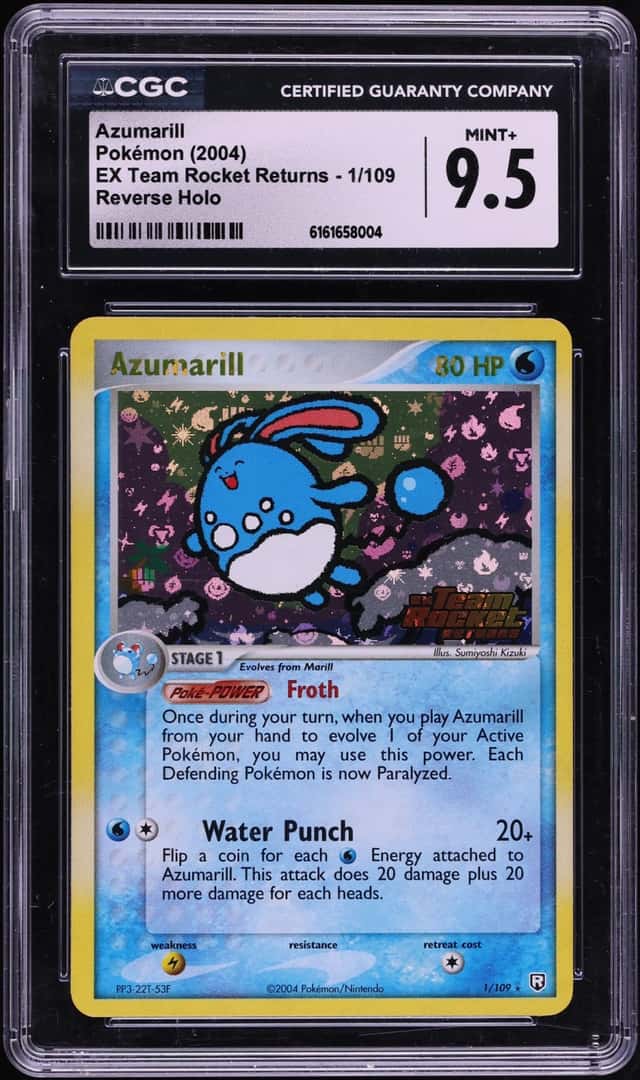 2004 Pokemon EX Team Rocket Returns Reverse Holo Azumarill #1 CGC 9.5 MINT+