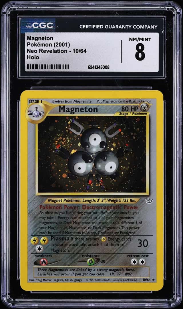 2001 Pokemon Neo Revelation Holo Magneton #10 CGC 8 NM-MT