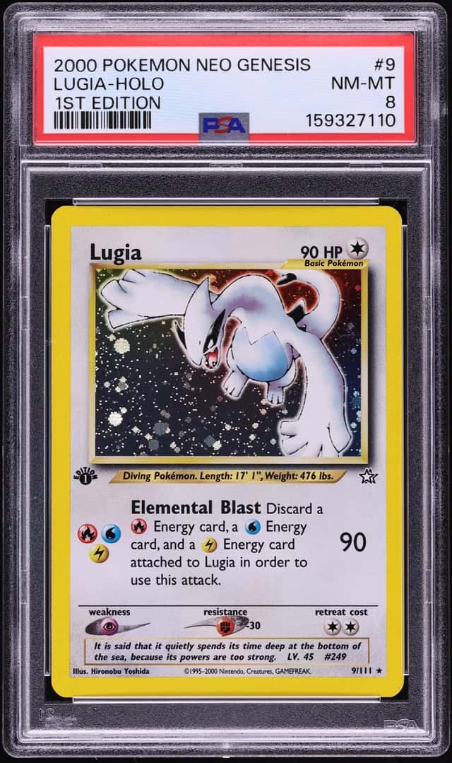 2000 Pokemon Neo Genesis 1st Edition Holo Lugia #9 PSA 8 NM-MT