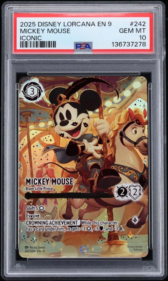 2025 Disney Lorcana Fabled Iconic Mickey Mouse Brave Little Prince #242 PSA 10 GEM MINT