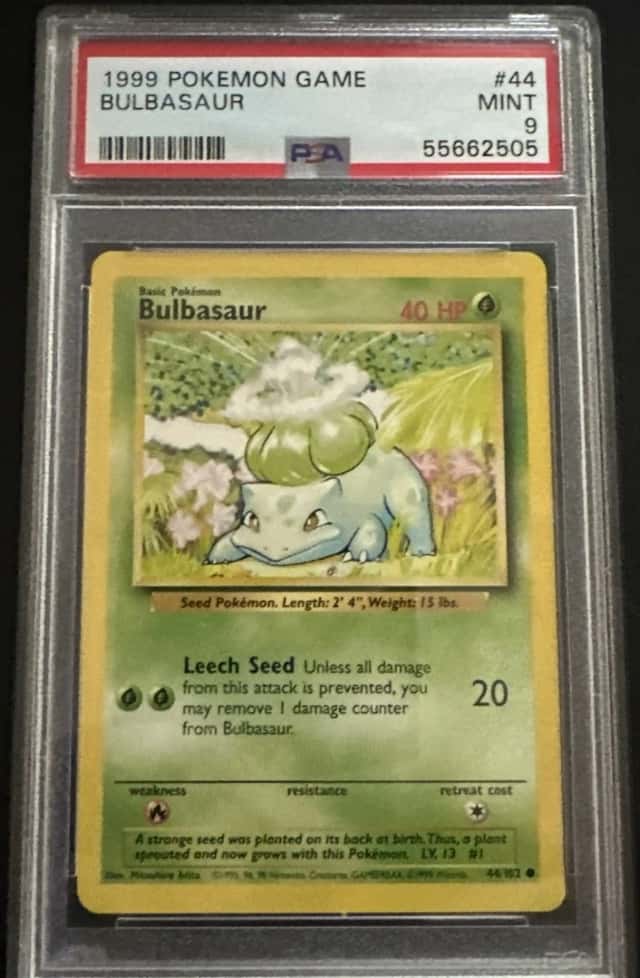 1999 Pokemon Base Set Bulbasaur #44 PSA 9 Unlimited