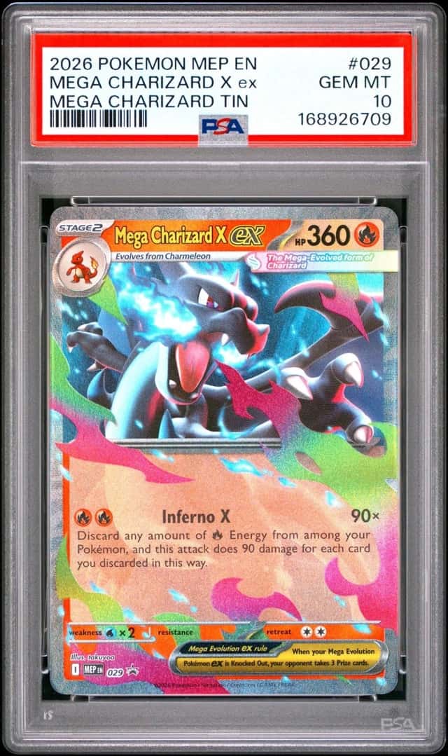 2026 POKEMON MEP EN-ME BLACK STAR PROMO #029 MEGA CHARIZARD X EX PSA 10