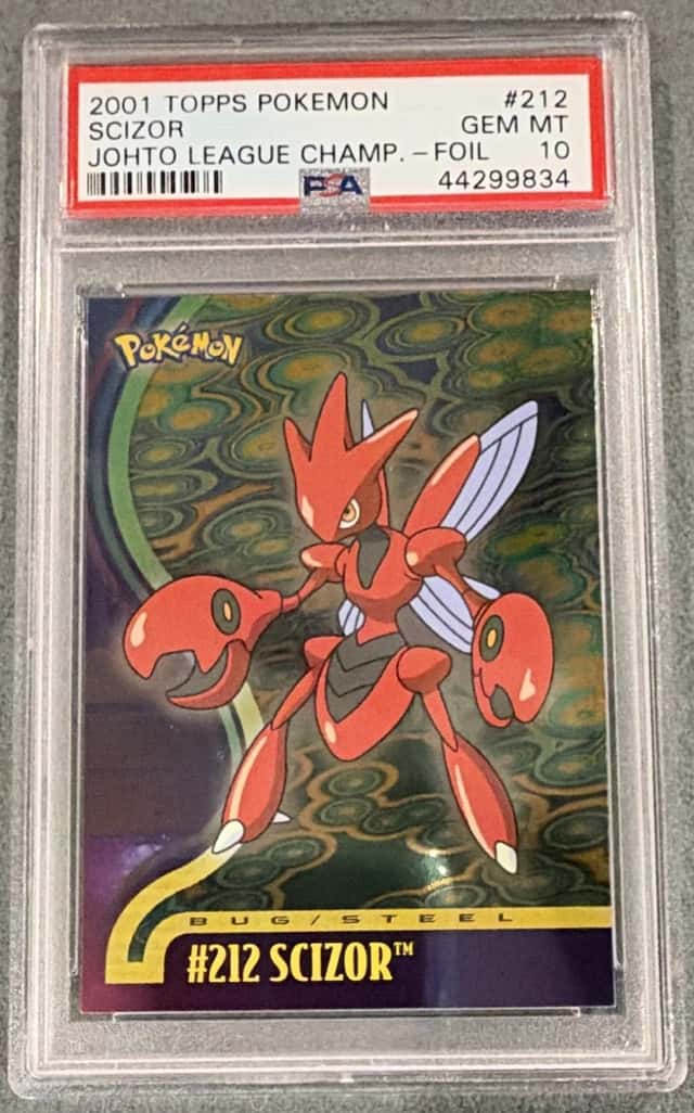 2001 Topps Scizor 212 Johto League Champ. Foil Pokémon TCG PSA 10 Gem Mint