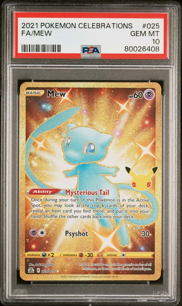 2021 Pokemon MEW #025/025 Celebrations 25th Stamped Holo Ultra Rare EN PSA 10