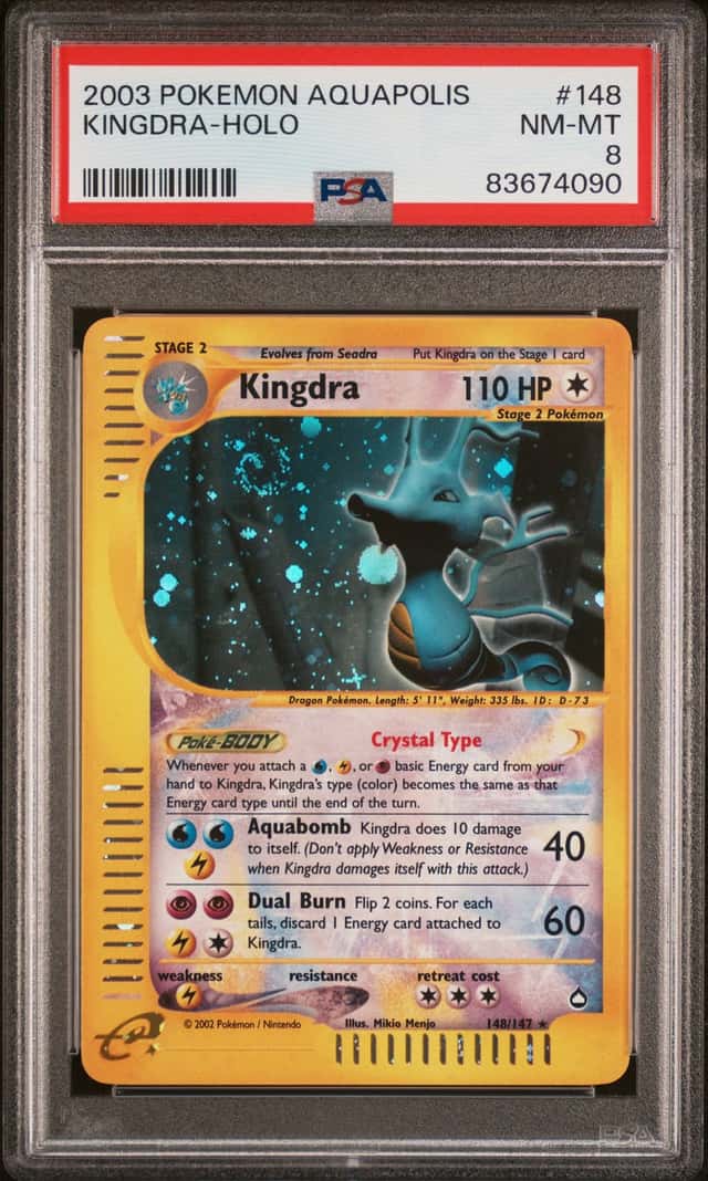 2003 POKEMON AQUAPOLIS #148 KINGDRA-HOLO PSA 8
