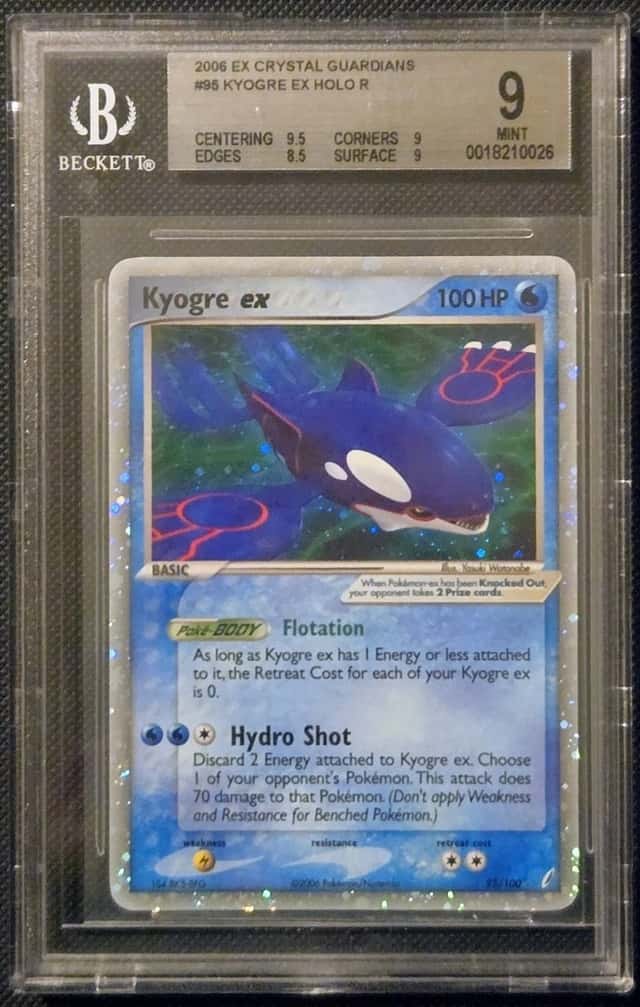 2006 POKEMON Crystal Guardians Kyogre EX 95 Vintage Holo Rare ( PSA ) Mint BGS 9