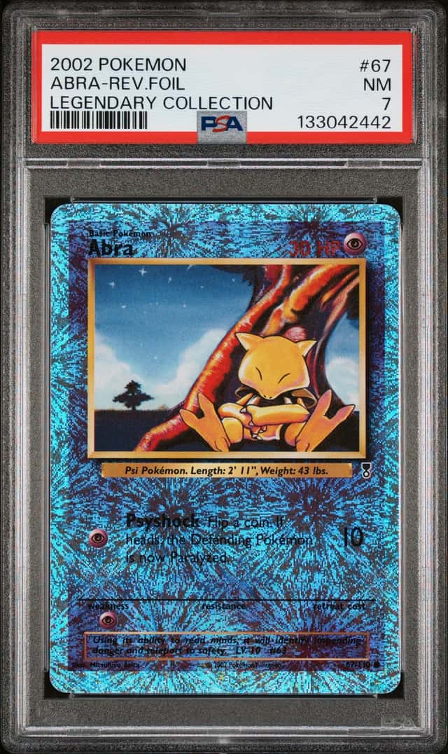 Pokemon PSA 7 Abra Reverse Holo 2002 67/110 Legendary Collection English