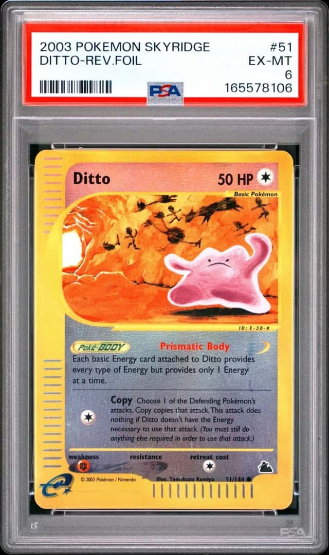 2003 POKEMON SKYRIDGE #51 DITTO-REVERSE FOIL PSA 6