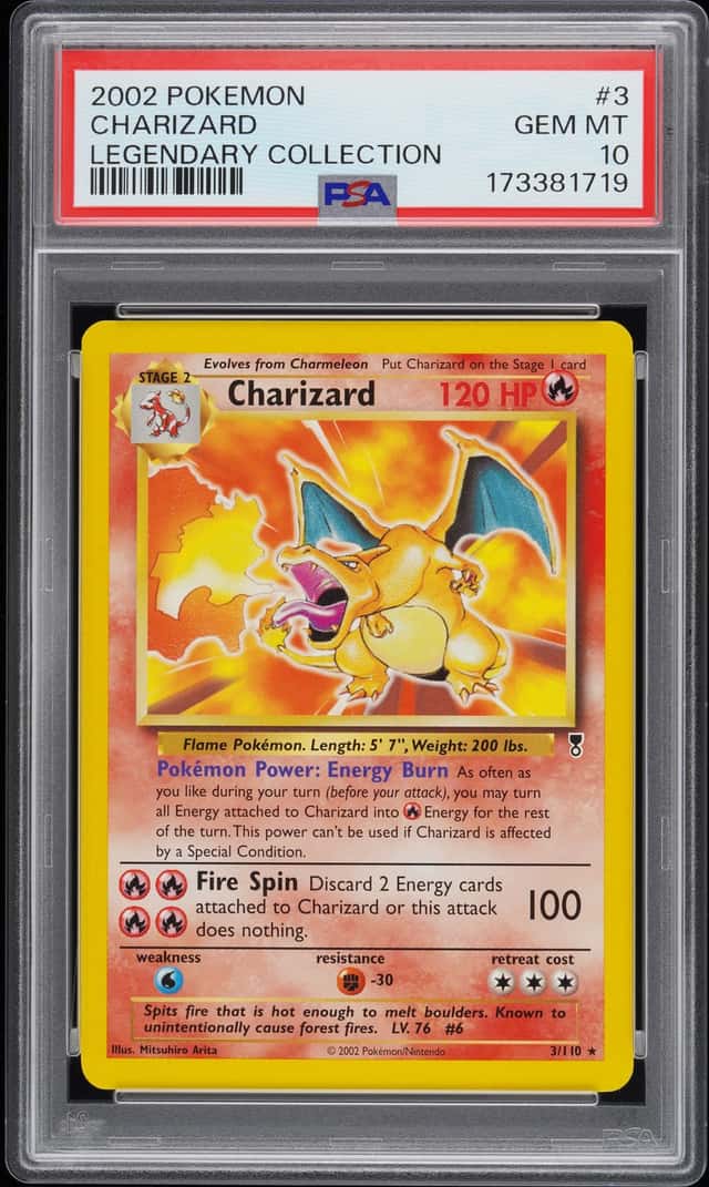 2002 POKEMON LEGENDARY COLLECTION #3 CHARIZARD PSA 10 GEM MINT