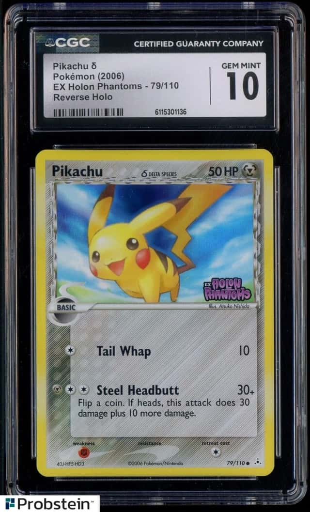 2006 Pokemon EX Holon Phantoms #79 Pikachu Reverse Holo CGC 10 GEM MINT