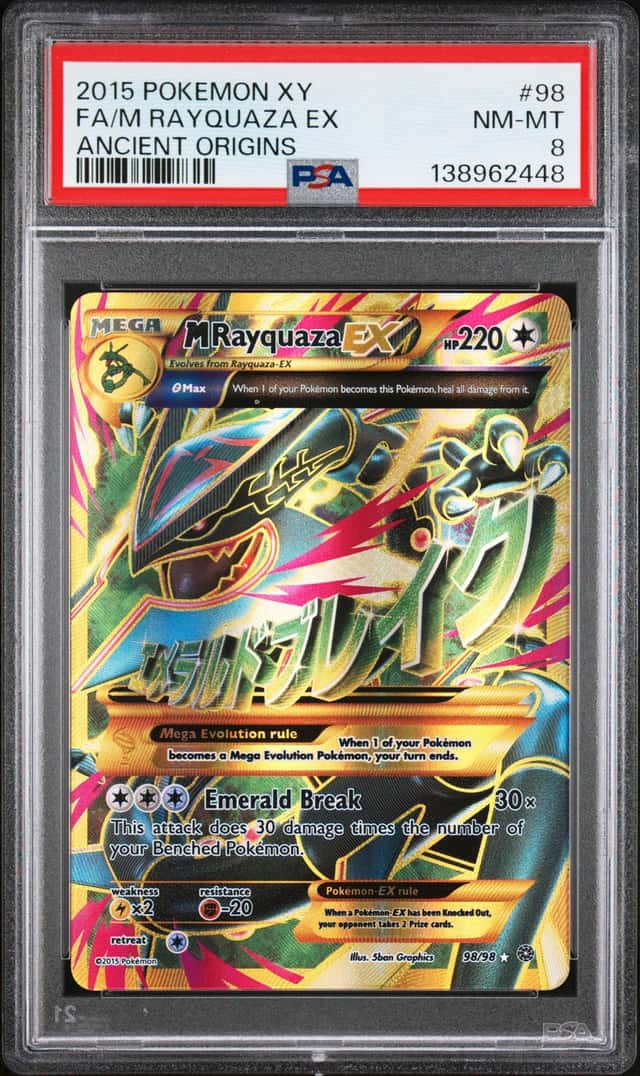 2015 Pokemon XY Ancient Origins #98 FA/M Rayquaza EX PSA 8 NM-MT