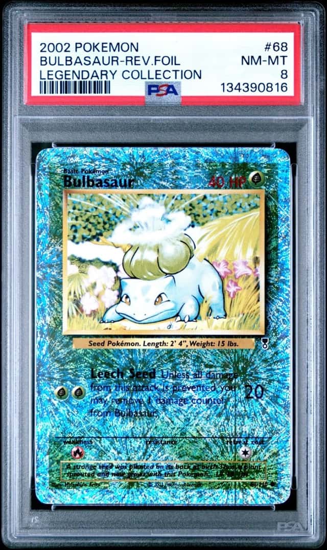 2002 POKEMON LEGENDARY COLLECTION #68 BULBASAUR-REVERSE FOIL PSA 8