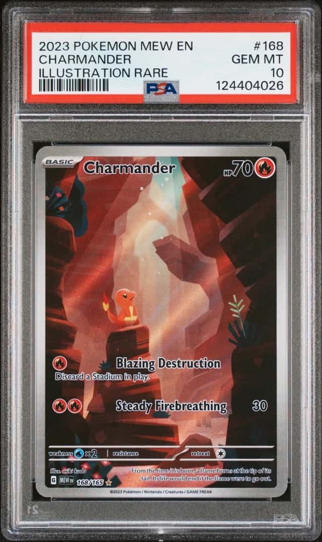 2023 POKEMON MEW EN-151 ILLUSTRATION RARE #168 CHARMANDER PSA 10