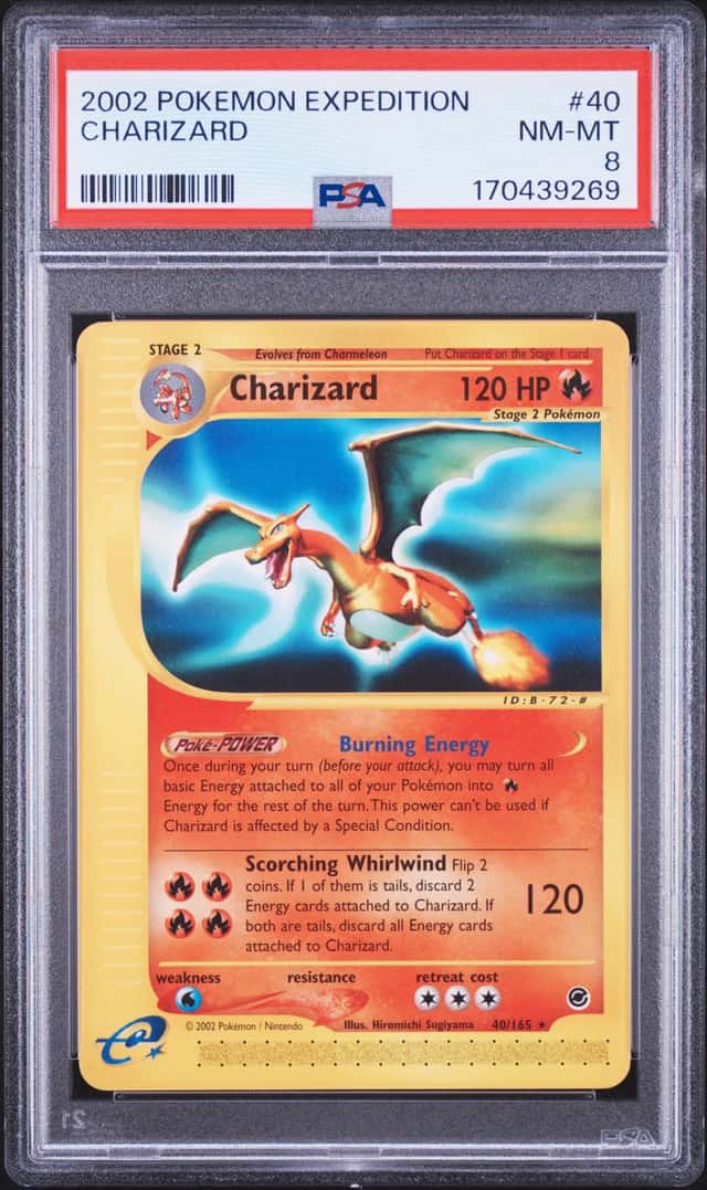 2002 Pokemon Expedition Charizard #40/165 PSA 8
