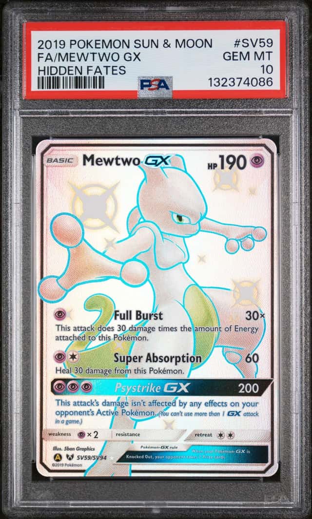 Pokemon Mewtwo Gx Hidden Fates Full Art SV59/SV94 PSA 10 Gem Mint