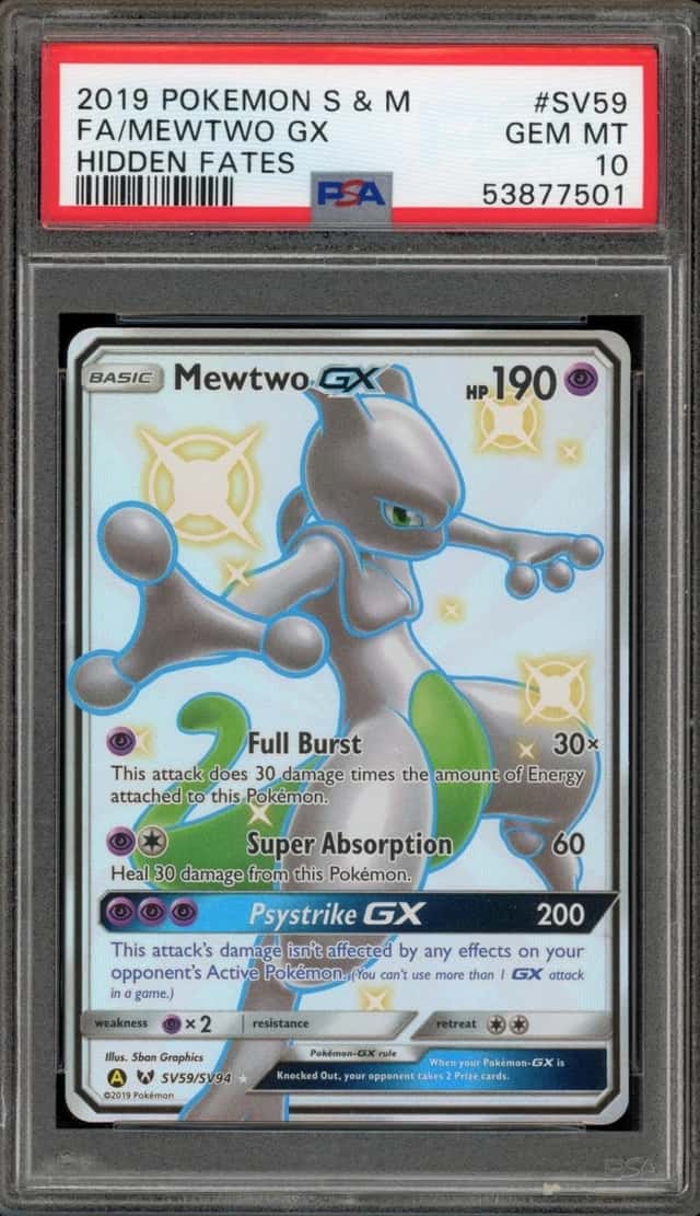 Pokemon Mewtwo Gx Hidden Fates SV59/SV94 PSA 10 Gem Mint