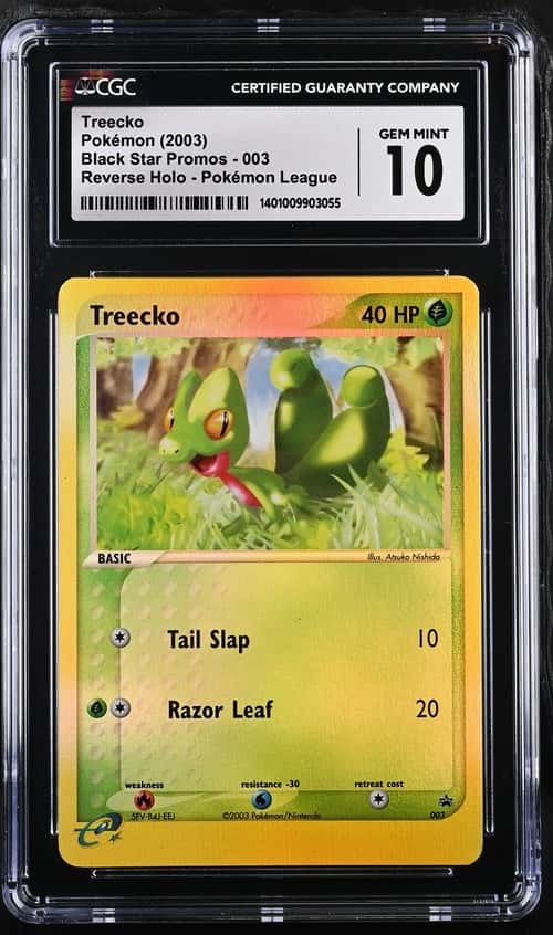 Pokemon Nintendo Treecko #003 2003 Black Star Promo Reverse Holo CGC 10 Gem Mint