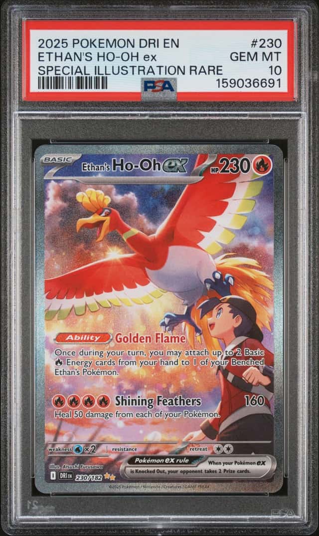 Pokemon Ethan's Ho-Oh EX Destined Rivals 230 Special Illustration Rare PSA 10