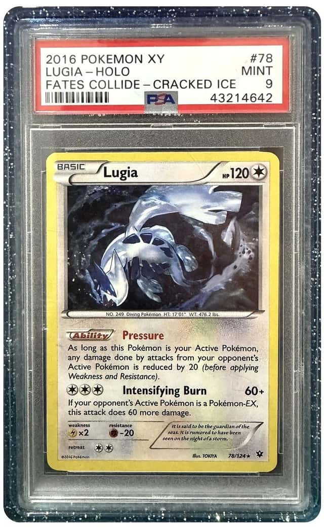 2016 POKEMON XY FATES COLLIDE CRACKED ICE #78 LUGIA-HOLO PSA 9