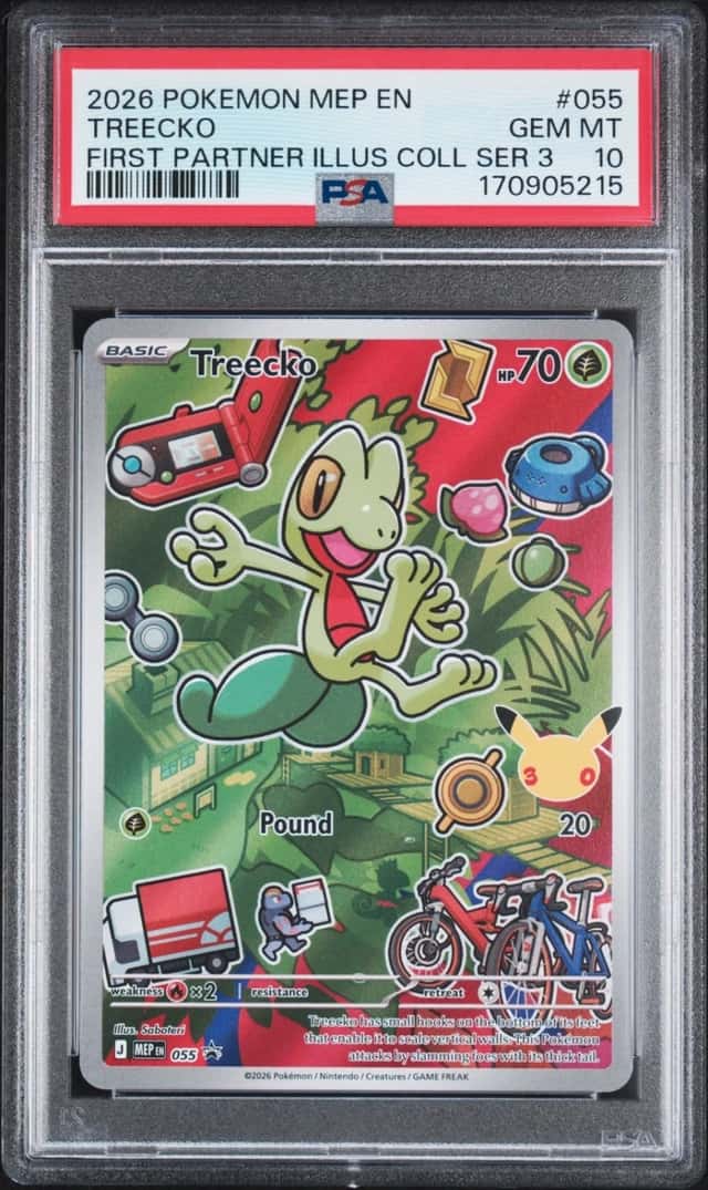 2026 POKEMON MEP FIRST PARTNER ILLUSTRATION COLLECTION #055 TREECKO PSA 10