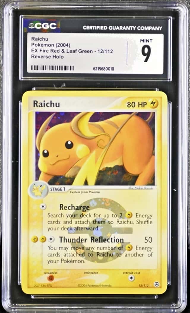 2004 Pokémon Raichu Reverse Holo EX Fire Red & Leaf Green 12/112 CGC 9