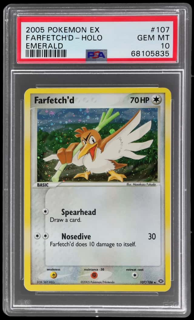 2005 Pokemon Ex Emerald Holo Farfetch'D #107