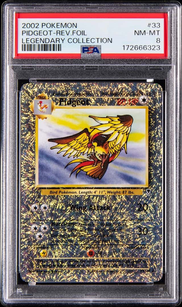 2002 Pokemon Legendary Collection Reverse Holo #33 Pidgeot - PSA NM-MT 8