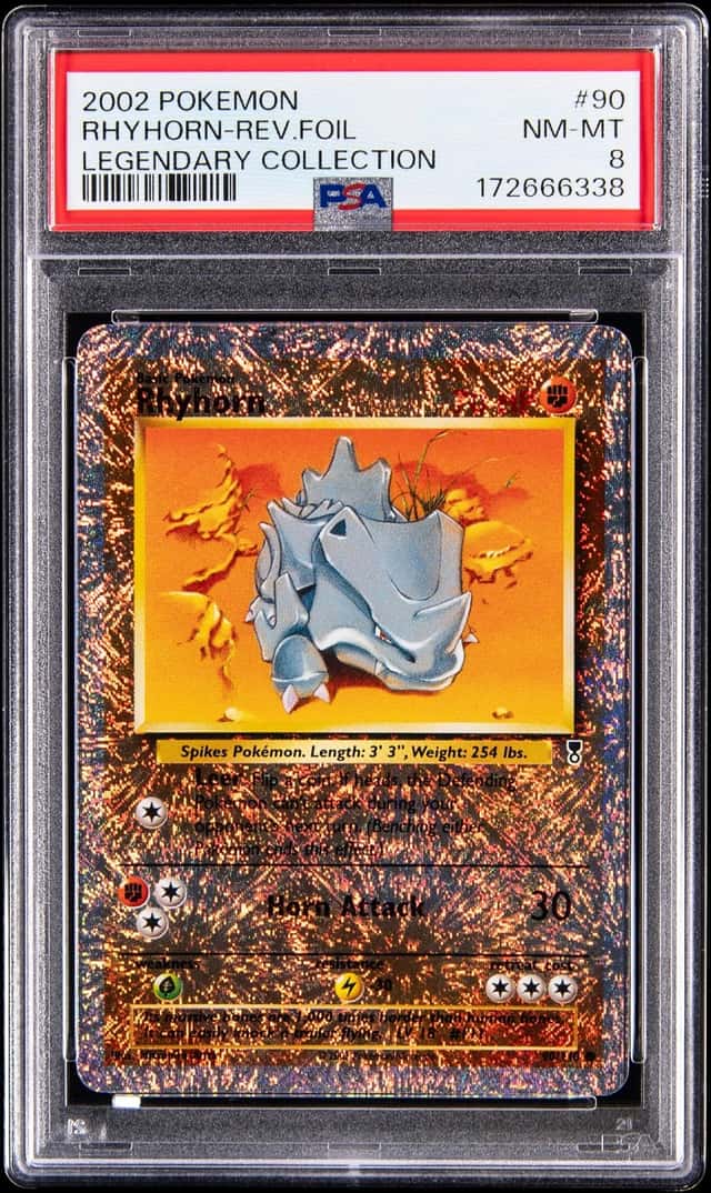 2002 Pokemon Legendary Collection Reverse Holo #90 Rhyhorn  - PSA NM-MT 8